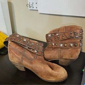 Corral Brown Studded Ankle Boots